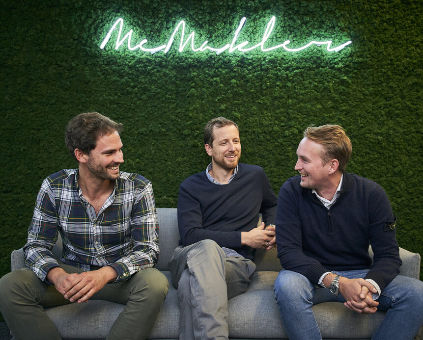 McMakler's CEO Felix Jahn (middle) and MDs Hanno Heintzenberg (left) and Lukas Pieczonka
